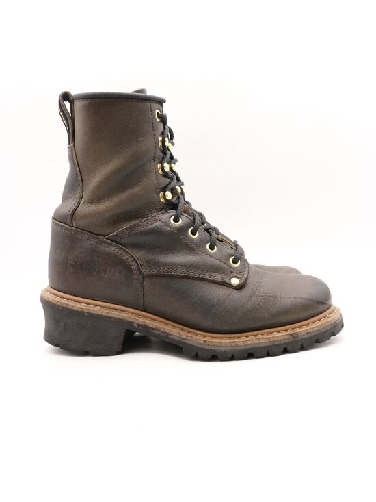 Carolina Elm Soft Toe Logger 8 Inch EH Men\'s 8.5 D Black Brown Leather Boots